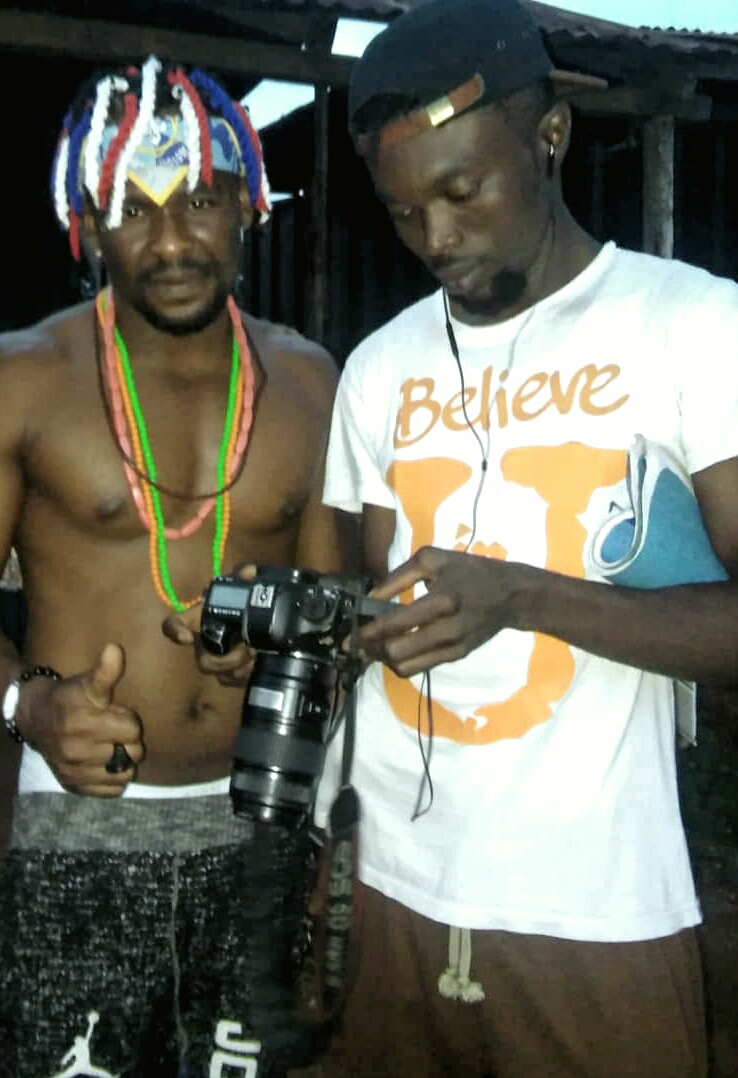 On set picture with zubby Michaels in the making of the movie Abulo