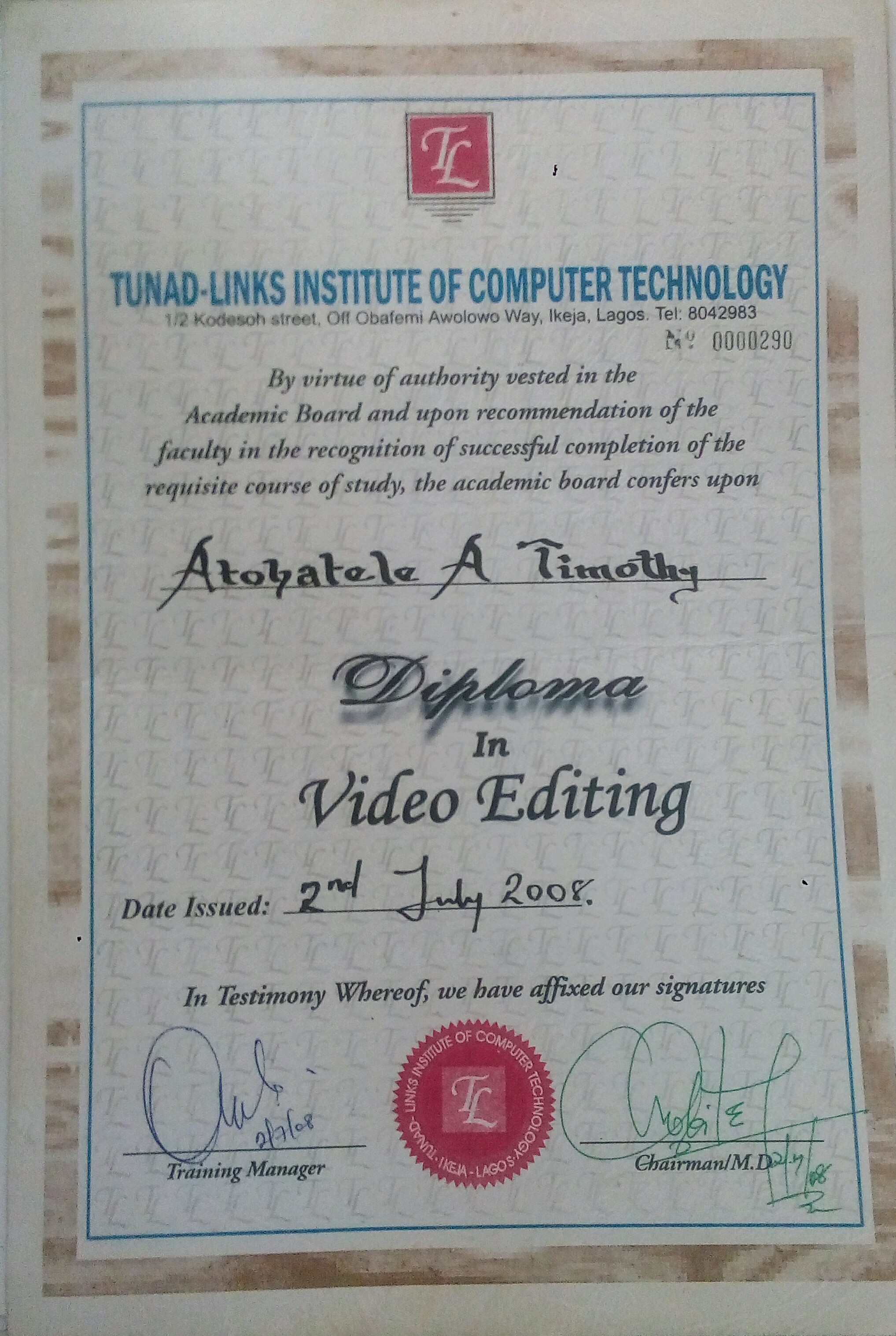 Diploma in Video Editing