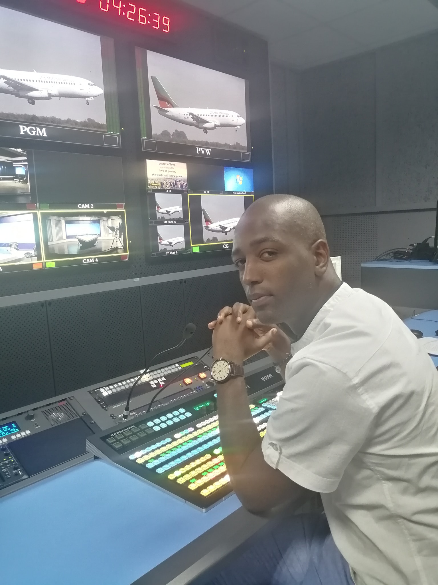 Directing "Business Review" at ZNBC studio 2, March 2019