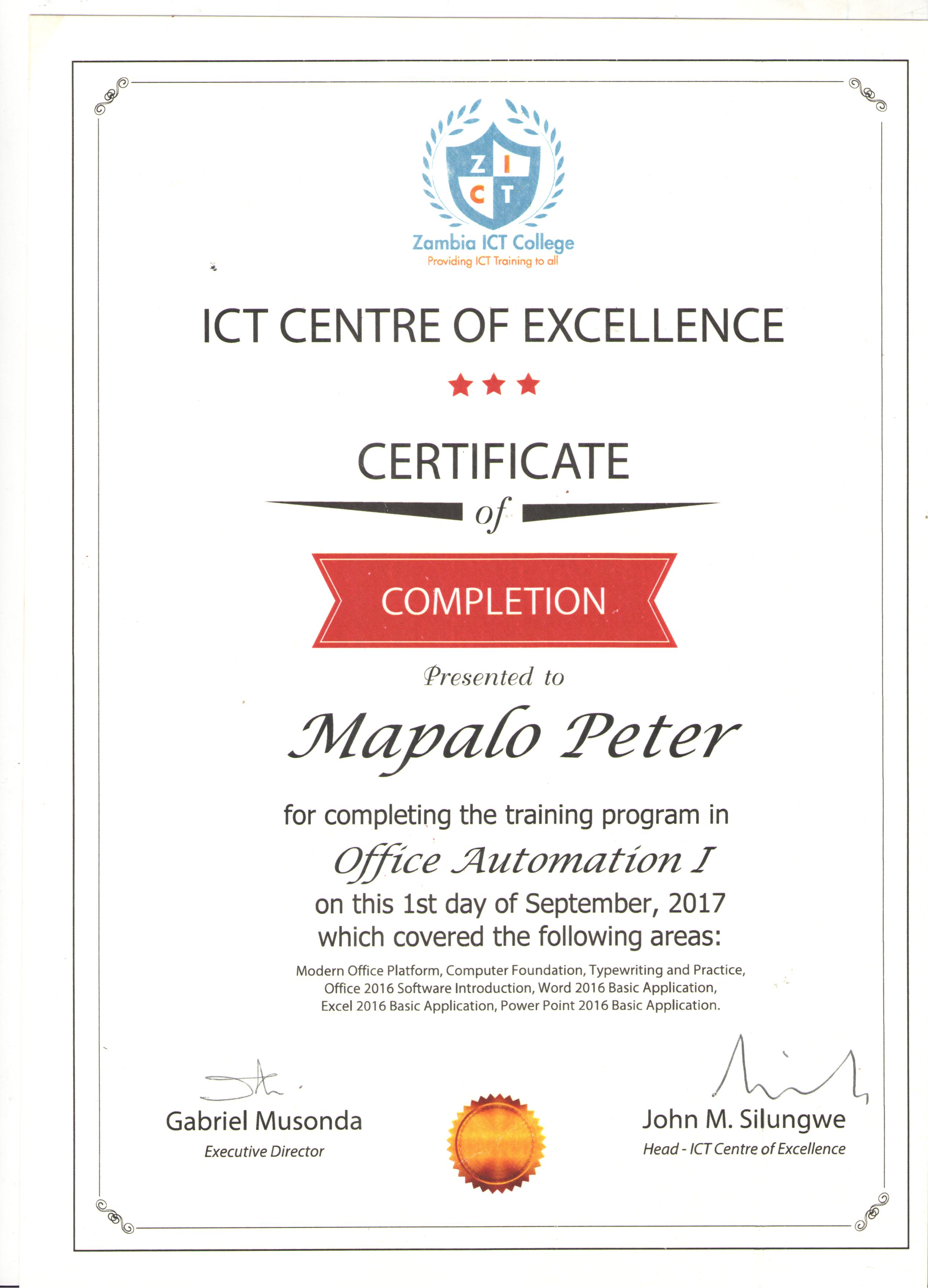 certificate